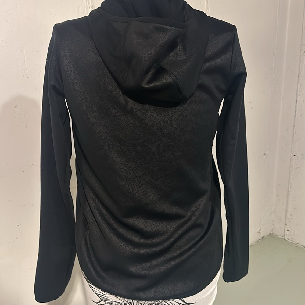 Nike black animal print hoodie therma fit zip up 2 front pockets & side pocket - Picture 2 of 12